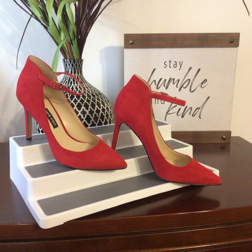 RED SUEDE Nine West Pumps. Brand New!!
